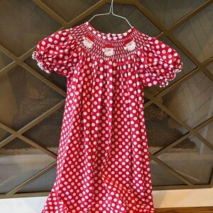 Red Polka Dot Smocked Dress